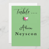 Downloadable Wedding Greenery flowers and a heart 招待状 (正面/裏面)