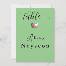 Downloadable Wedding Greenery flowers and a heart 招待状