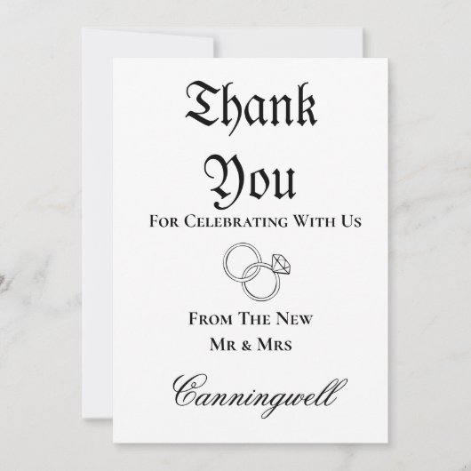 Downloadable Wedding Ring Calligraphy 招待状 (正面)