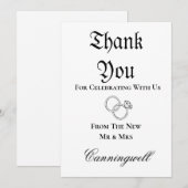 Downloadable Wedding Ring Calligraphy 招待状 (正面/裏面)