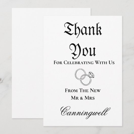 Downloadable Wedding Ring Calligraphy 招待状 (正面/裏面)