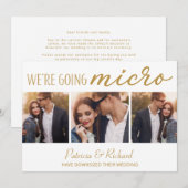 Downsize結婚の発表かわいい3枚 招待状 (正面/裏面)