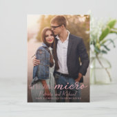 Downsize結婚's Announcementかわいい写真はがき 招待状 (スタンド正面)