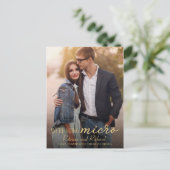 Downsize結婚's Announcementかわいい写真 ポストカード (スタンド正面)