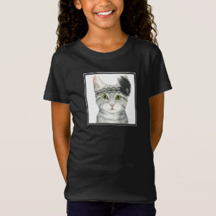 Downton猫レースと宝石で飾られる  tシャツ