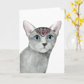 Downton猫宝石で飾られる| カード (黄色い花)