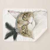 Downton猫羽と飾られる| シェルパブランケット (正面(横))