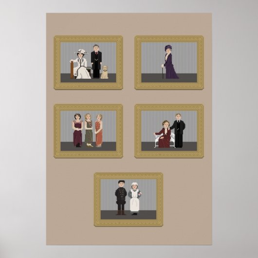 Downton Abbey Pixel Artのキャラクター ポスター (正面)