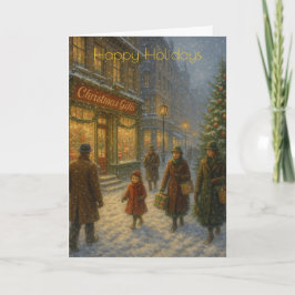 Downtown Big City Christmas Custom Christmas Card カード