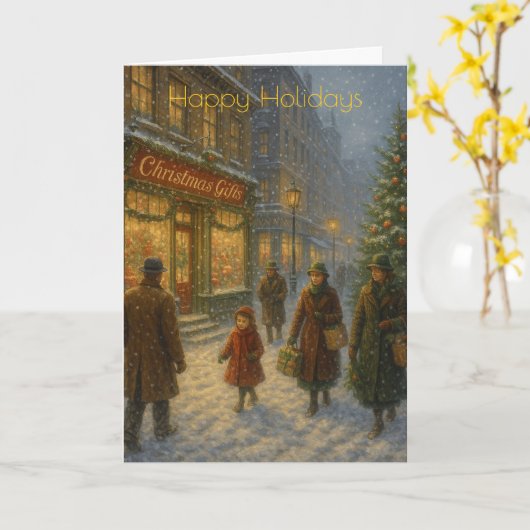 Downtown Big City Christmas Custom Christmas Card カード (黄色い花)