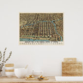 Downtown Chicago, 1898 (Poole Bros) BigMapBlog.com ポスター (キッチン)