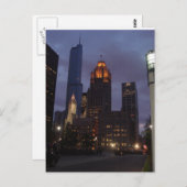 Downtown Chicago, IL at Night ポストカード (正面/裏面)