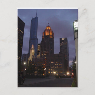 Downtown Chicago, IL at Night ポストカード