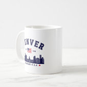 Downtown Denver Skyline Scene コーヒーマグカップ (正面左)