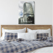 Downtown Denver Wrapped Canvas キャンバスプリント (インサイチュ (寝室))