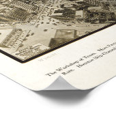 Downtown Houston Texas 1912 Antique Panoramic Map ポスター (角)