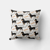 Doxieかわいいダックスフントかパターン クッション (裏面)
