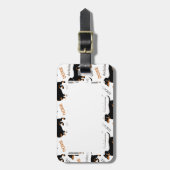 Doxieかわいいダックスフントかパターン ラゲッジタグ (正面縦)