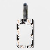 Doxieかわいいダックスフントかパターン ラゲッジタグ (裏面縦)