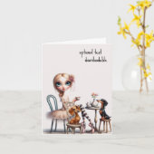 DoxieとFriend Tea Time カード (黄色い花)