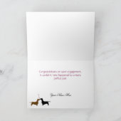 Doxieの結婚式の婚約のお祝い カード (内部)