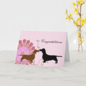 Doxieの結婚式の婚約のお祝い カード (黄色い花)