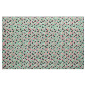 Doxieの花の生地-黒および黄褐色のdoxie -ミント ファブリック (ファットクウォーター)