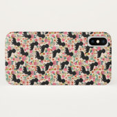 Doxieの花の電話箱-黒いdoxie -クリーム Case-Mate iPhoneケース (裏面(横))