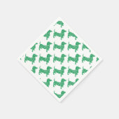Doxie-in-Shamrocks スタンダードカクテルナプキン (角)