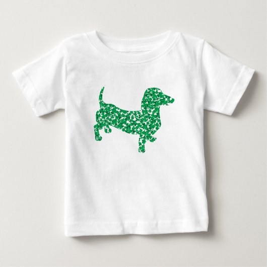Doxie-in-Shamrocks ベビーTシャツ (正面)