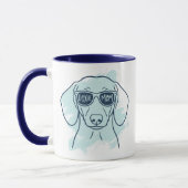 Doxie Mom Mug – Personalized Ice Blue Dachshund マグカップ (左)