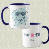 Doxie Mom Mug – Personalized Ice Blue Dachshund マグカップ