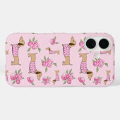 Doxie + PeoniesフローラDachshund携帯電話ケース Case-Mate iPhoneケース (裏面 (横))