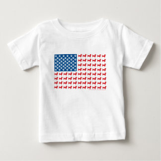 Doxie-USA-FLAG-for-Darks ベビーTシャツ