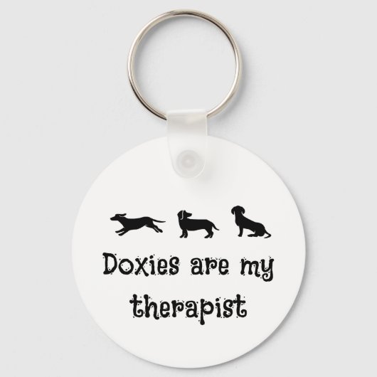 Doxies are my Therapist Cute Dachshund キーホルダー (正面)