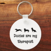 Doxies are my Therapist Cute Dachshund キーホルダー (正面)