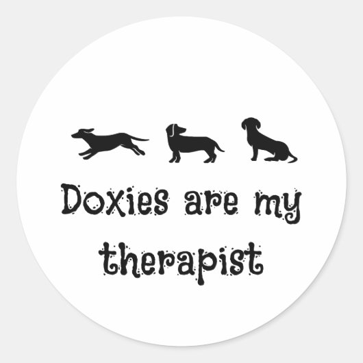 Doxies are my Therapist Cute Dachshund ラウンドシール (正面)
