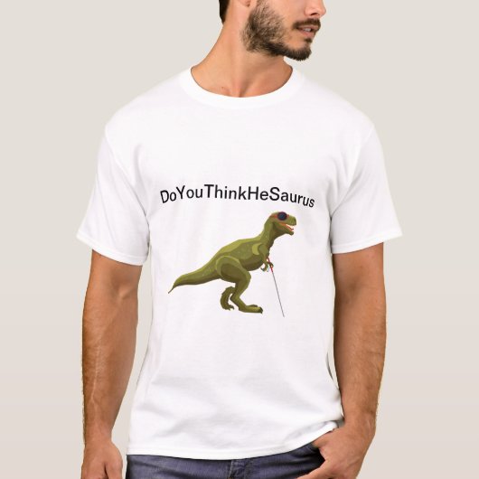 DoYouThinkHeSaurus – ブラインド恐竜 Tシャツ (正面)