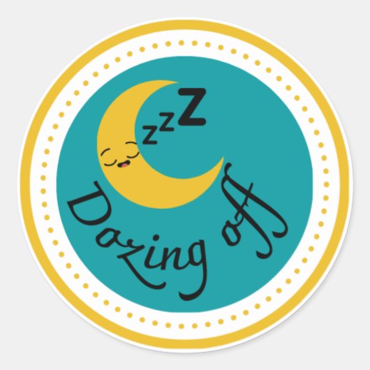 Dozing off Sleep Tracker Journal Stickerシート ラウンドシール (正面)
