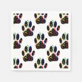 Dpg Pawは紙吹雪とパーティーストリーマーパターンを印刷 スタンダードカクテルナプキン (正面)