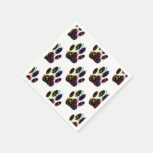 Dpg Pawは紙吹雪とパーティーストリーマーパターンを印刷 スタンダードカクテルナプキン (角)