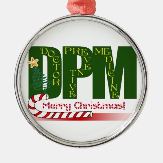 DPM医師予防薬クリスマス メタルオーナメント (正面)
