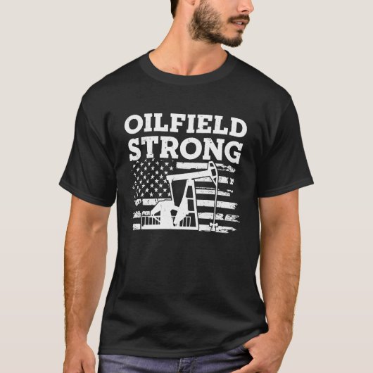 dPMJ Oilfield Strong USA Pride Oilfield Worker 4Th Tシャツ (正面)