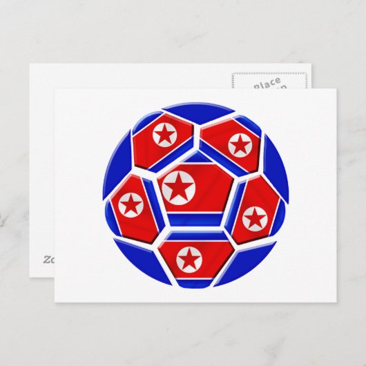 DPR北朝鮮国旗のサッカーボール好きの贈り物 ポストカード (正面/裏面)