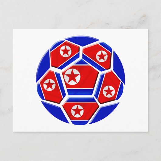 DPR北朝鮮国旗のサッカーボール好きの贈り物 ポストカード (正面)