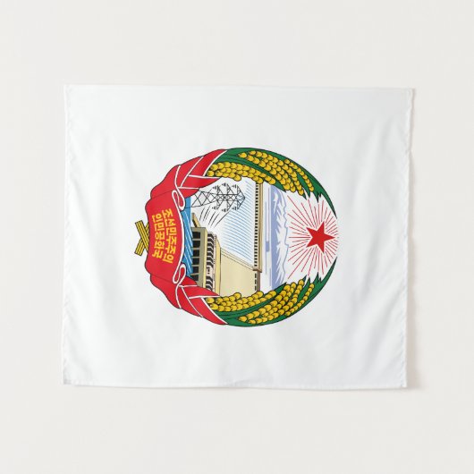 DPRK北朝鮮の紋章のJucheの社会主義共産主義者 タペストリー (正面(横))