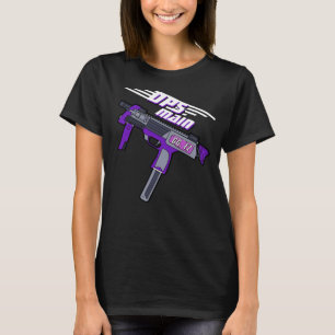 DPSメインゲーマーパープルマシンガンダイナミックスローガン Tシャツ