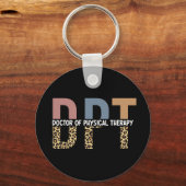 DPTドクターオブフィジカルセラピーチータータイポグラフィ キーホルダー (正面)