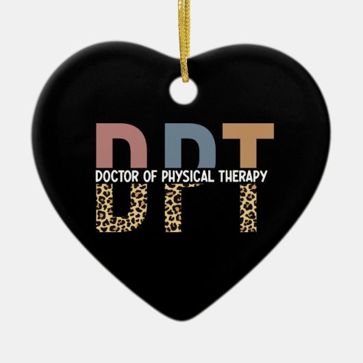 DPTドクターオブフィジカルセラピーチータータイポグラフィ セラミックオーナメント (正面)