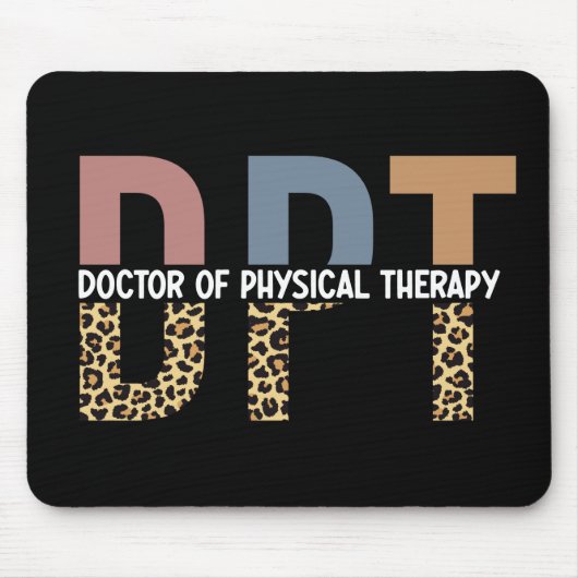 DPTドクターオブフィジカルセラピーチータータイポグラフィ マウスパッド (正面)